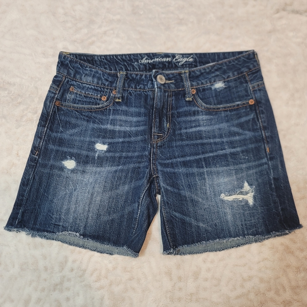American Eagle Outfitters Women's Short Size 0 Medium Wash Denim
